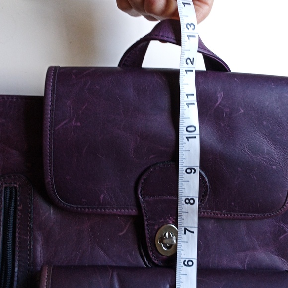 Vintage Elie Purple Handcrafted American Weathered Leather Backpack main image 5